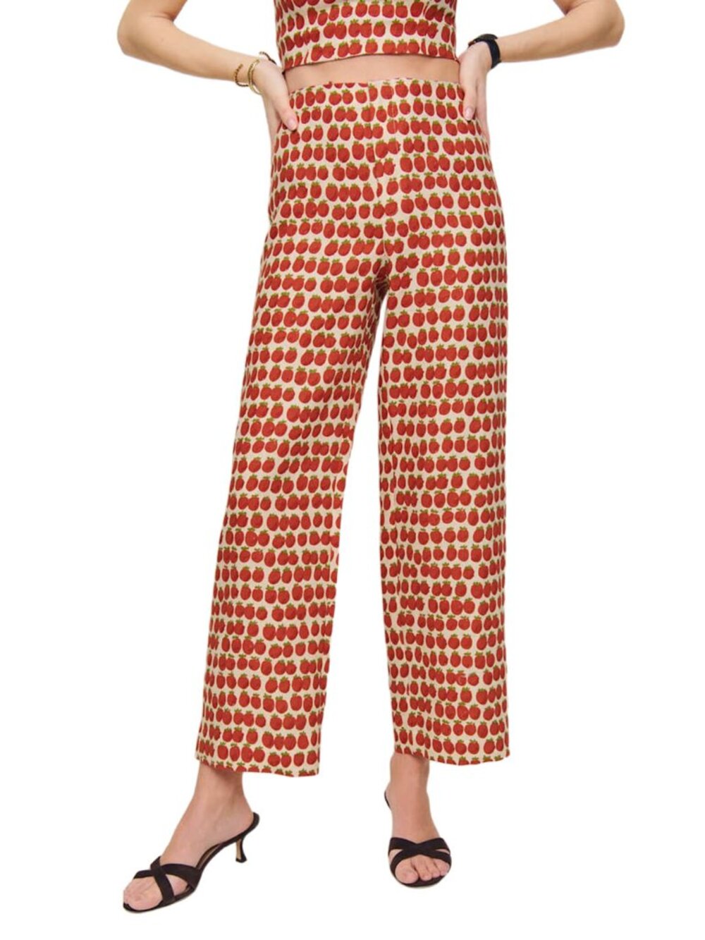Reformation Joni Linen Cropped Pant Fresh Tomato 10